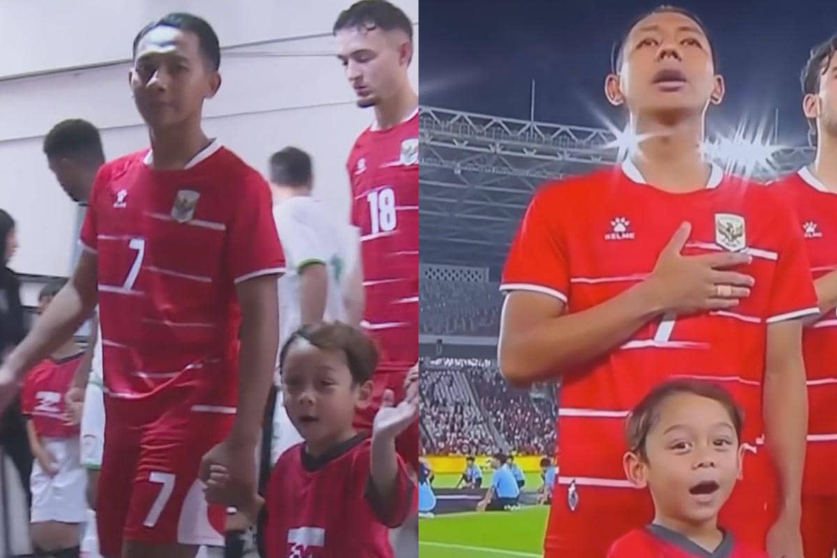 7 Potret Anak Lesti Kejora Jadi Pendamping Pemain Timnas vs Oman