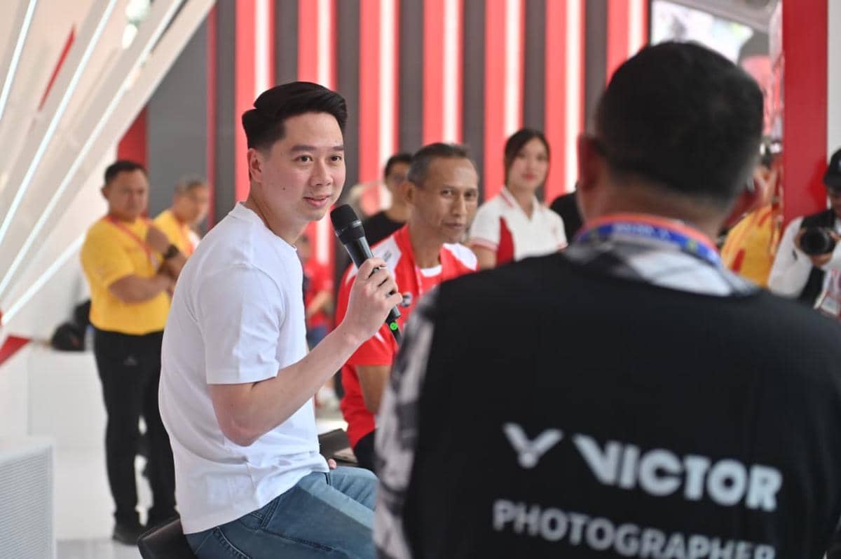 Kevin Sanjaya Sukamuljo saat meet and greet Djarum Foundation di Indonesia Open 2026 (dok.PP PBSI)
