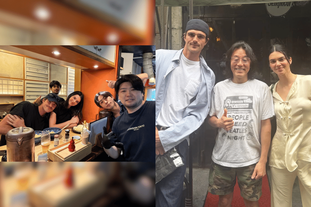 Kolase foto Kendall Jenner dan Jacob Elordi saat berada di Tokyo (instagram.com/udon_shin.official/seirinkan_official)