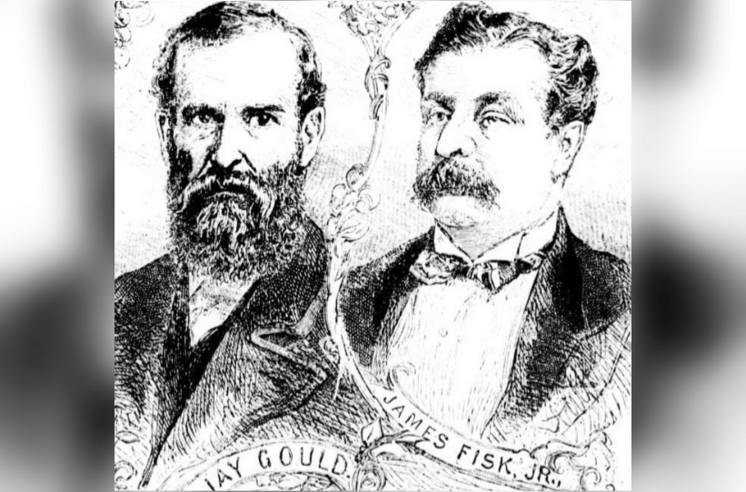 potret lukisan Jay Gould dan James Fisk