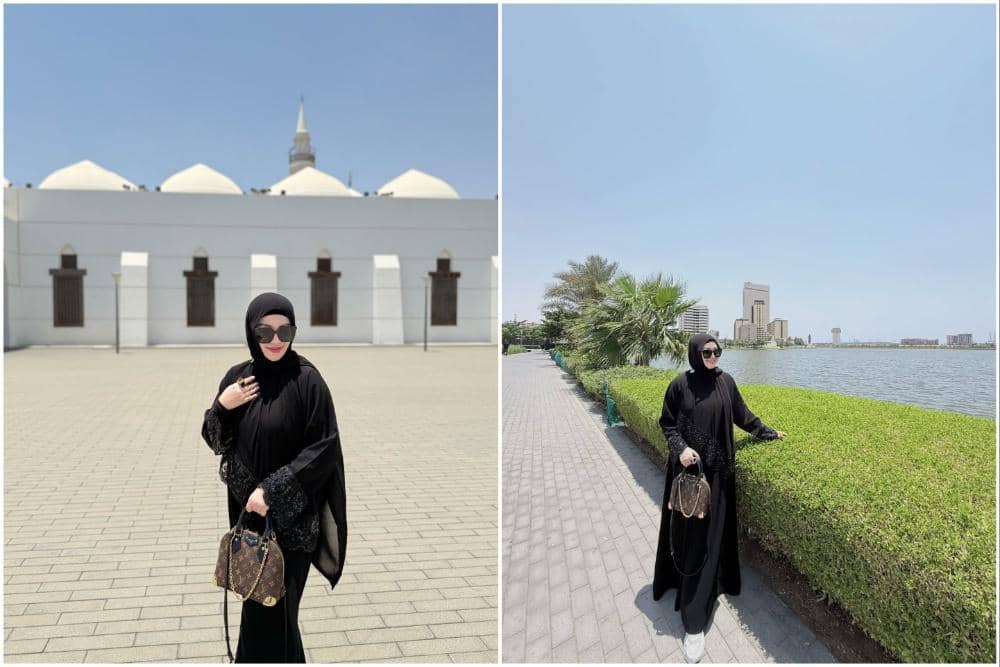 7 Potret Fitri Carlina saat di Masjid Qisas Jeddah, Kagum!