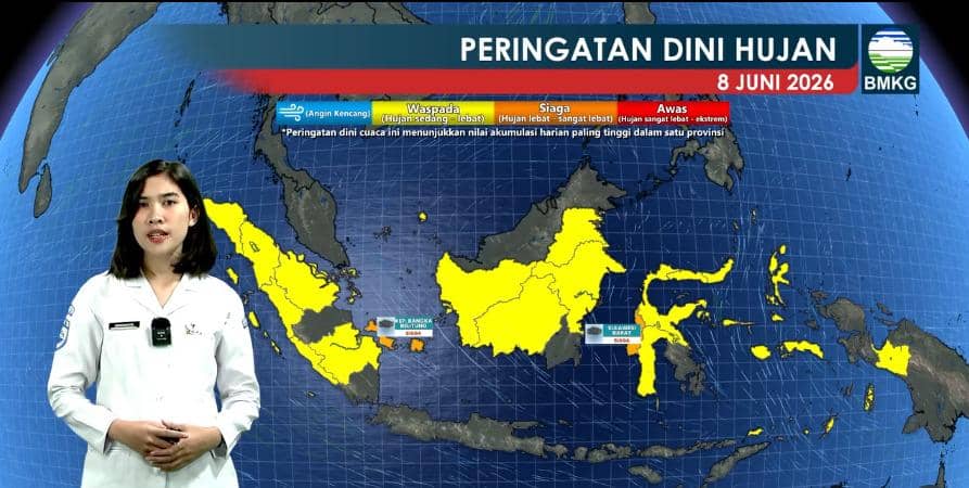 BMKG Imbau Waspada Gelombang Tinggi Mulai 8 Juni 2026 di Indonesia