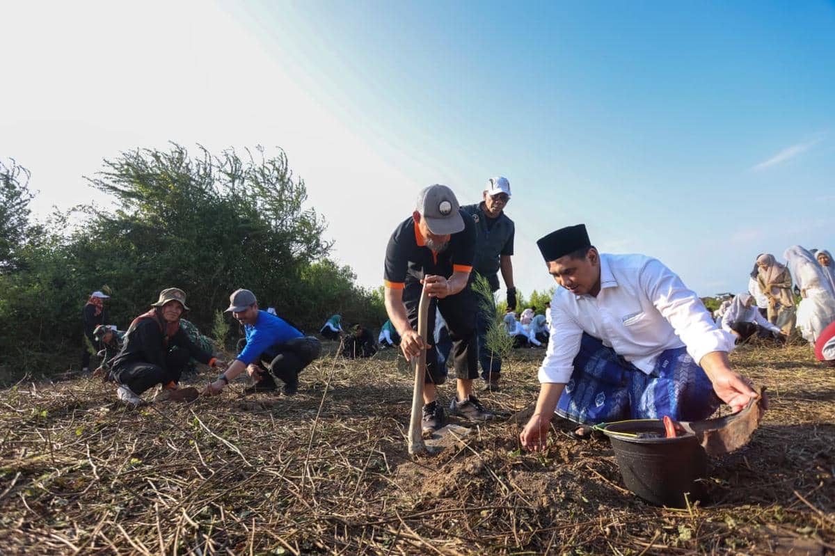 Santri Ponpes Sarang Rembang Rayakan Kelulusan Sambil Tanam Ketapang
