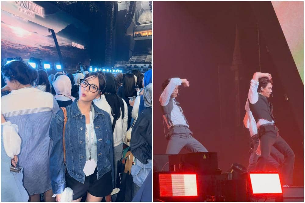10 Potret Zee Asadel Nonton Konser EXO di Jakarta, Fans Setia!
