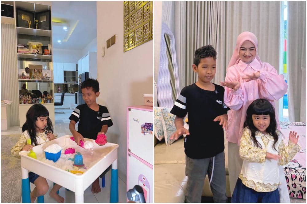 10 Potret Ria Ricis Ajak Anak Angkat Main Bareng Moana, Seru!