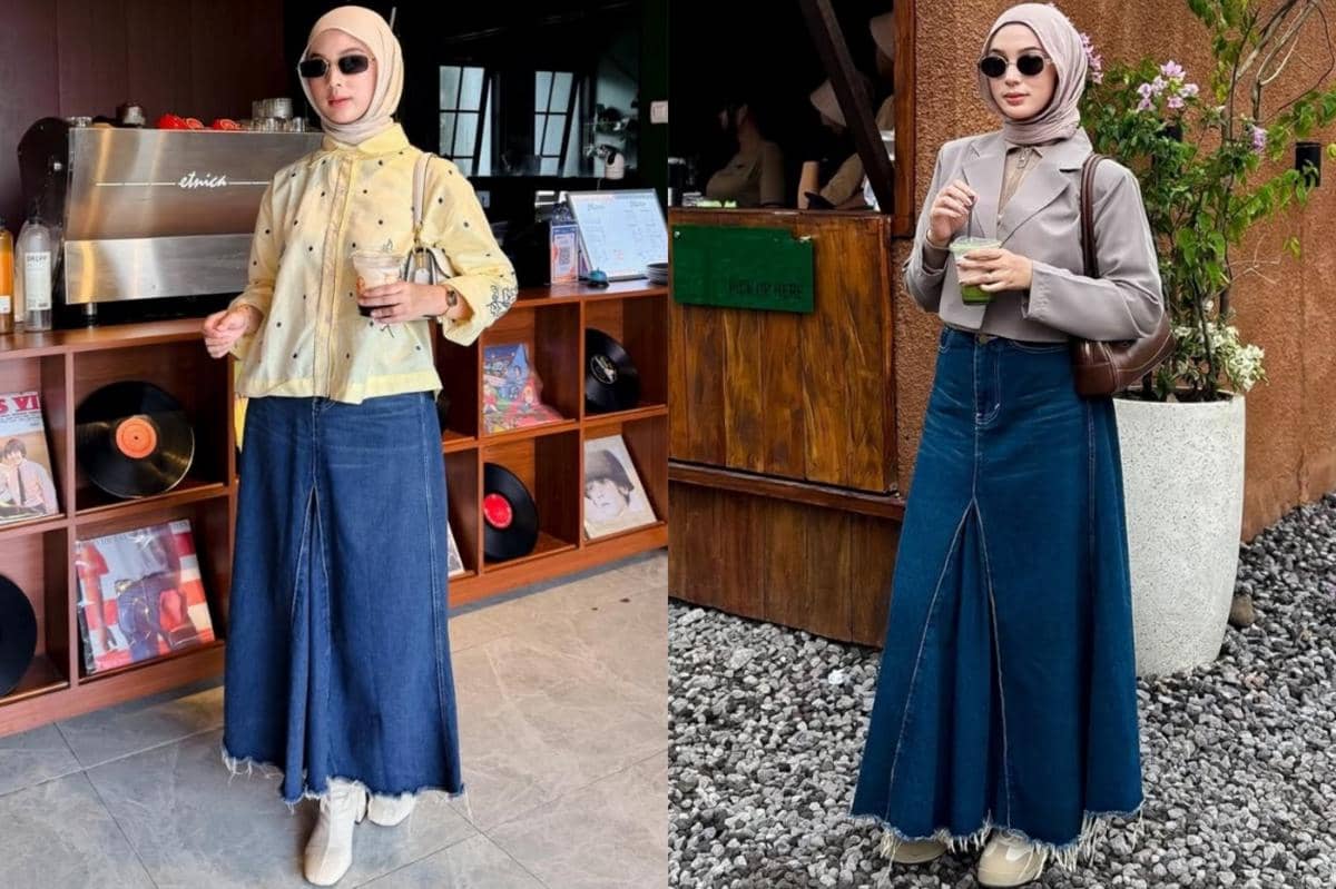 7 Mix and Match Rok Denim ala Ika Vanela, Look-nya Modis!