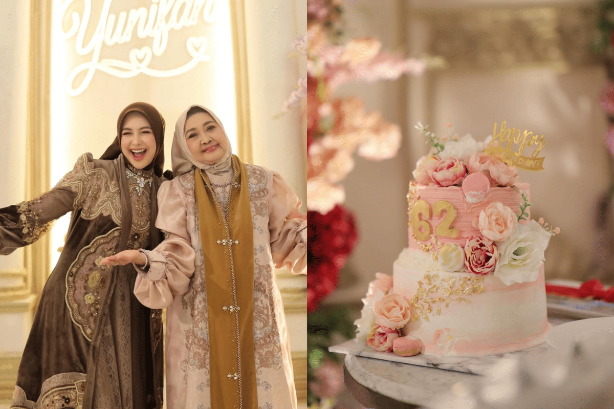 7 Potret Pesta Ulang Tahun ke-62 Ibunda Ria Ricis, Penuh Bunga!