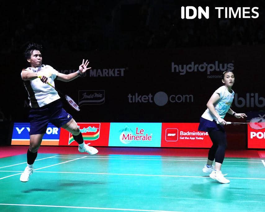 Meilysa Trias Puspitasari/Febriana Dwipuji Kusuma pada 8 Besar Indonesia Open 2026, Jumat (5/6/2026).