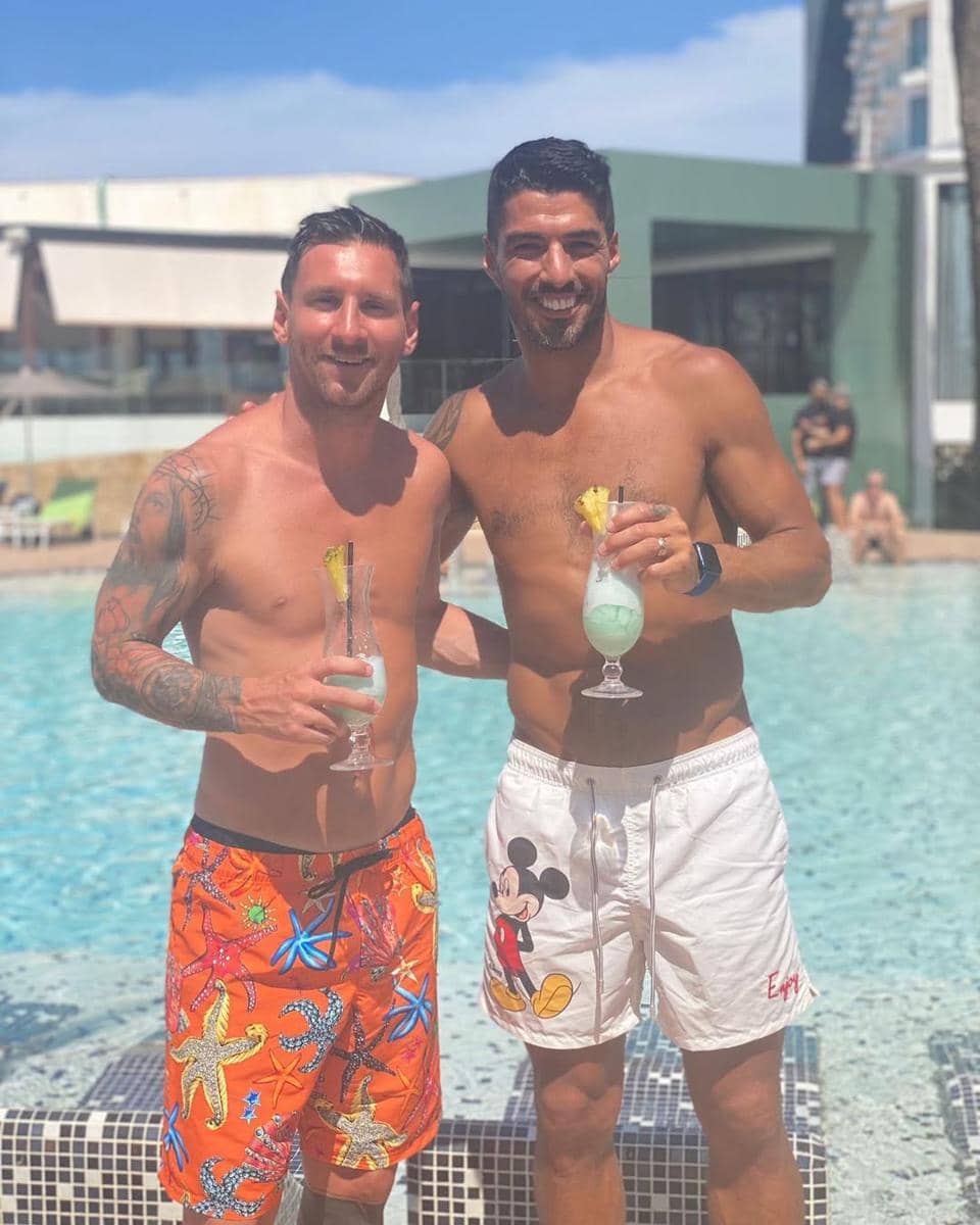 Ilustrasi Messi dan Suarez (instagram.com/leomessi)