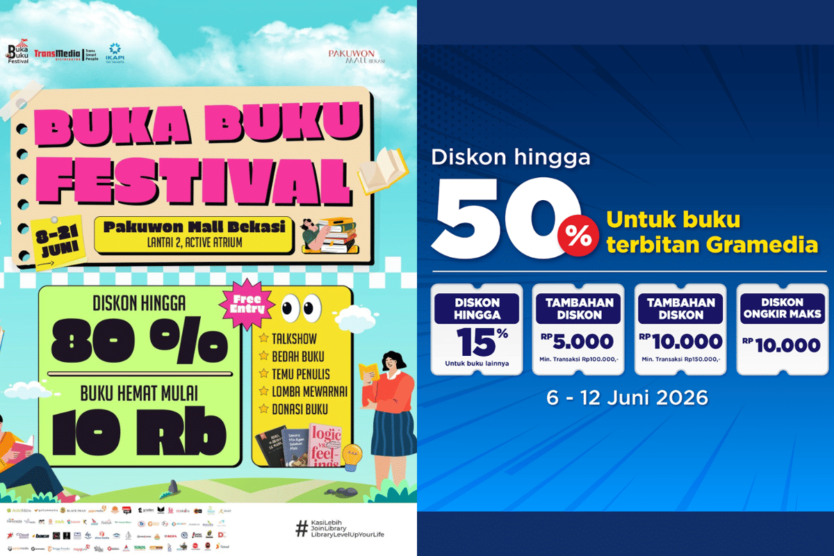7 Promo Buku Juni 2026, Diskon sampai 80 Persen!