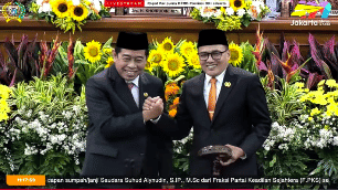 Suhud Alynudin resmi dilantik jadi Ketua DPRD DKI Jakarta dalam rapat paripurna di DPRD DKI.