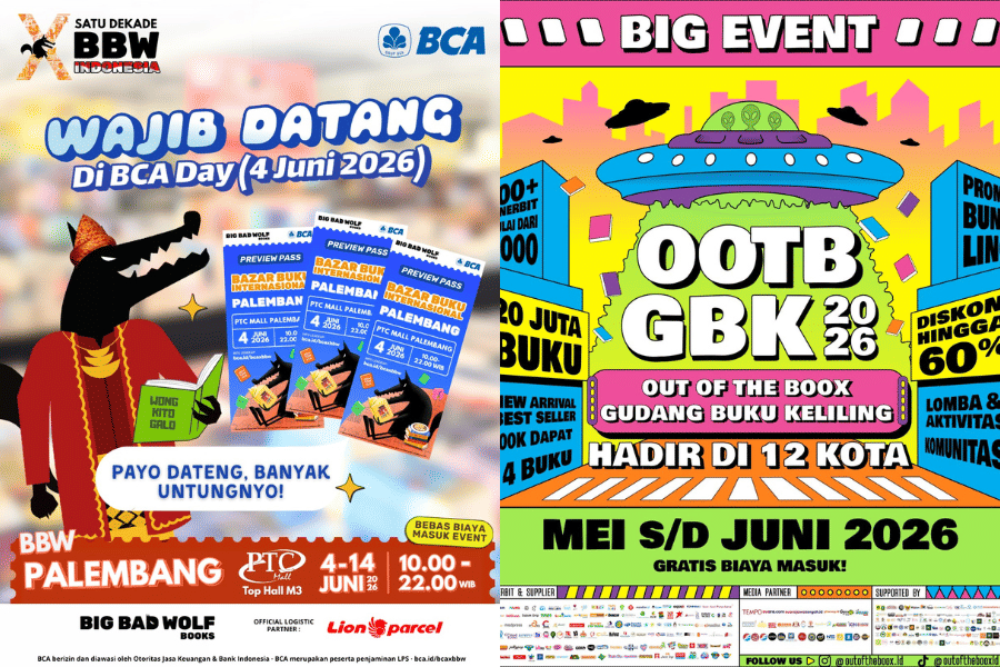 Daftar Event Buku di Bulan Juni 2026, Siap-siap Berburu Diskon!