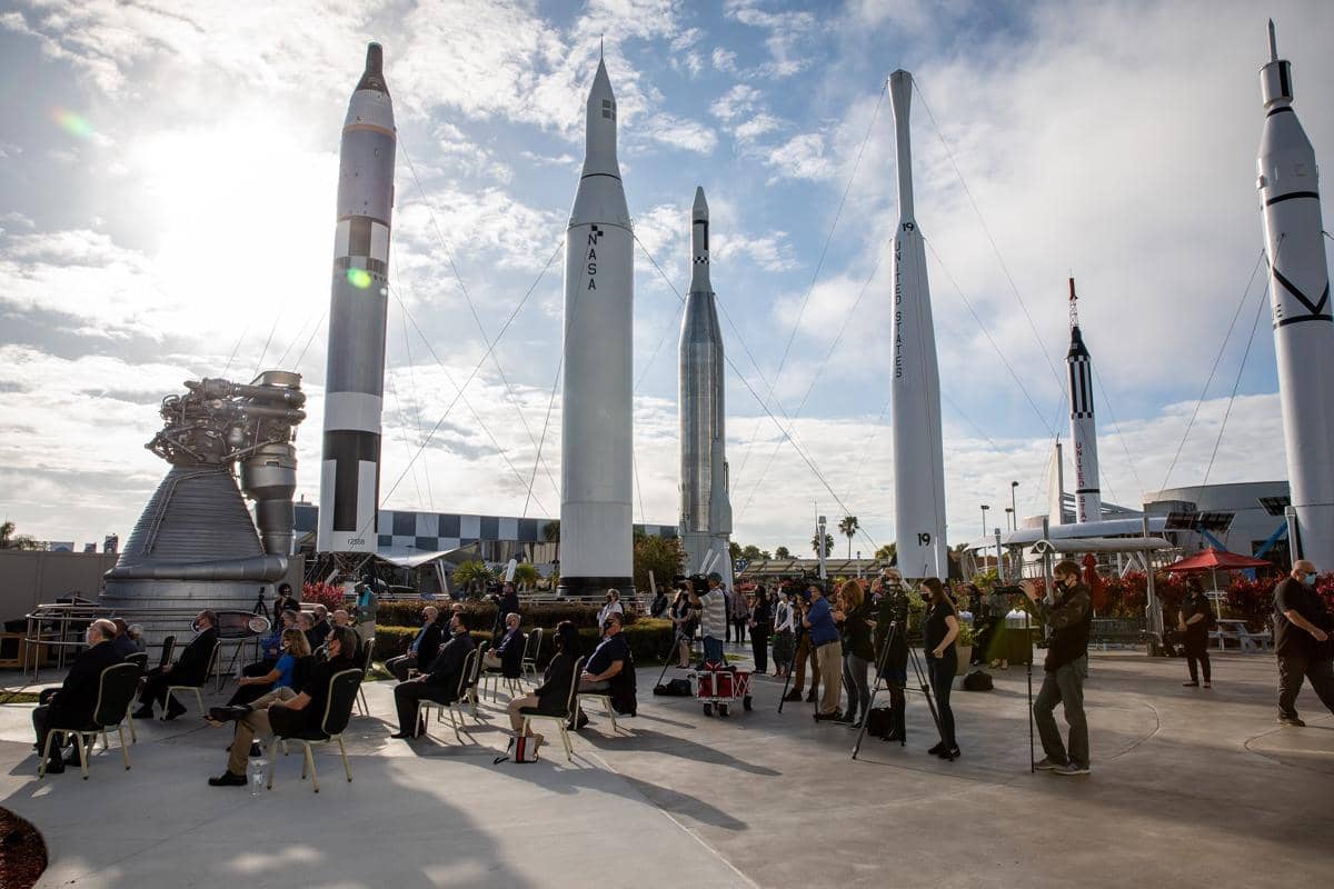 Peresmian Delta II sebagai koleksi baru di Rocket Garden pada 2021.