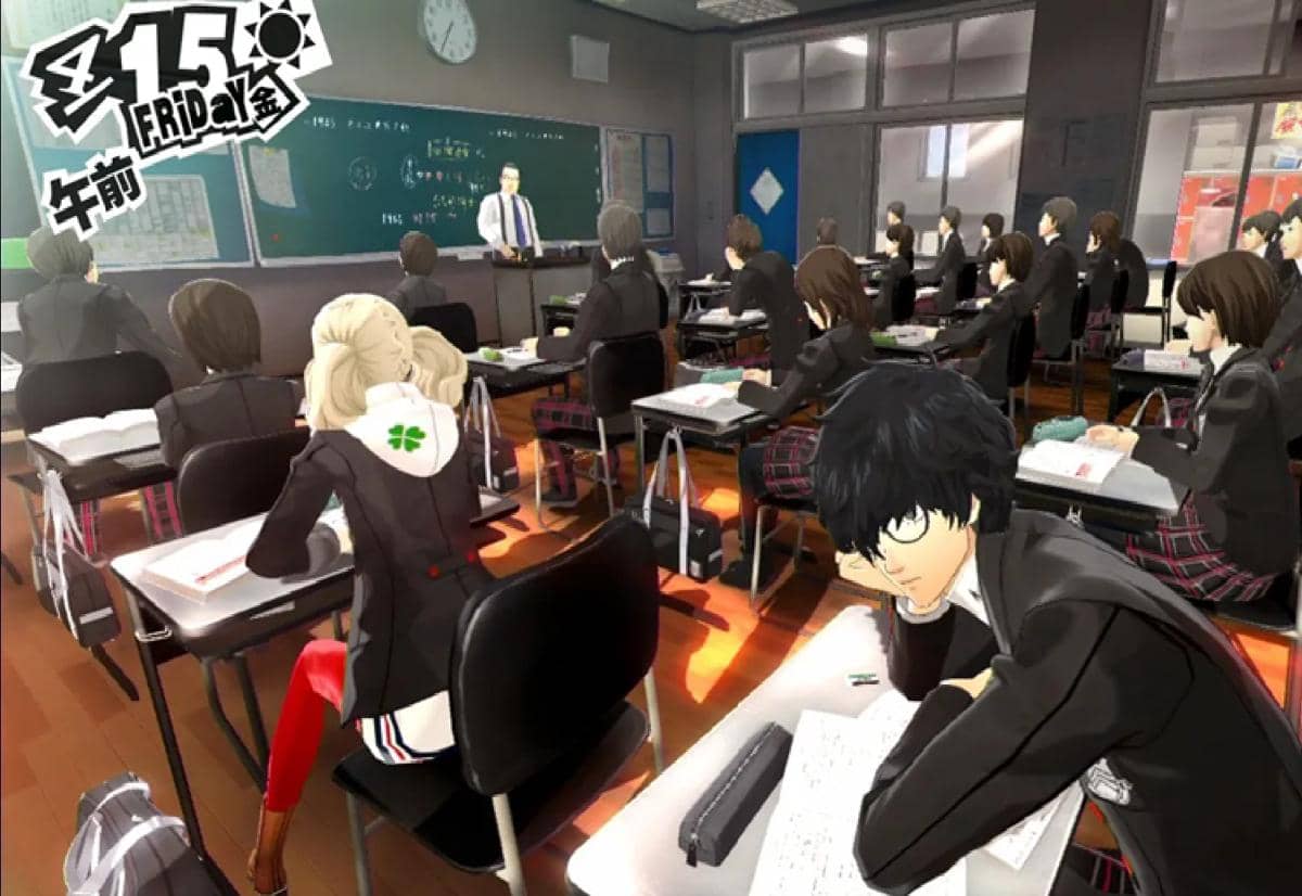 cuplikan kegiatan sekolah dalam Persona 5
