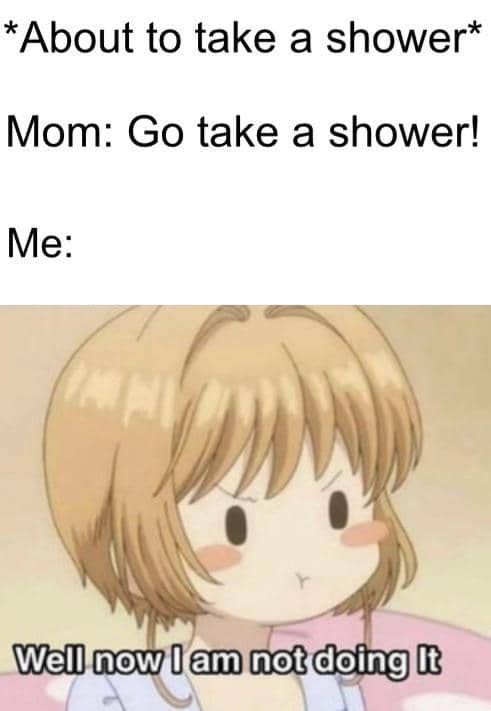 meme anime tentang mandi