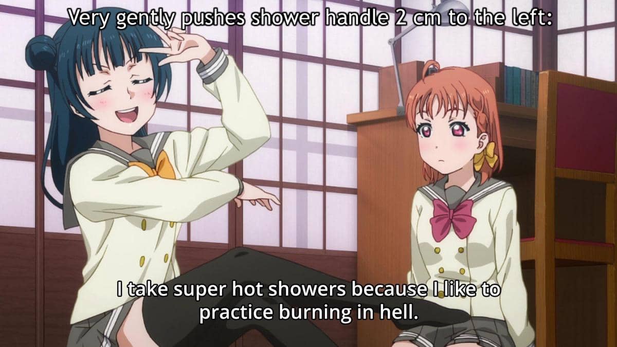 meme anime tentang mandi