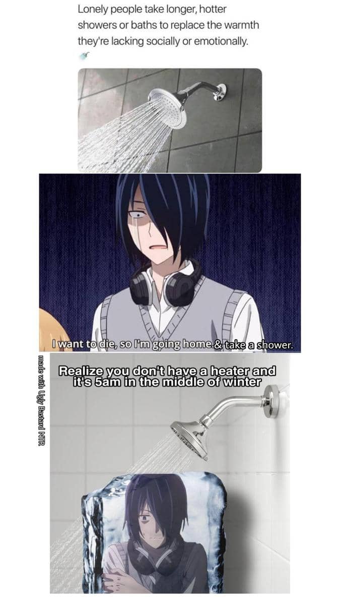 meme anime tentang mandi