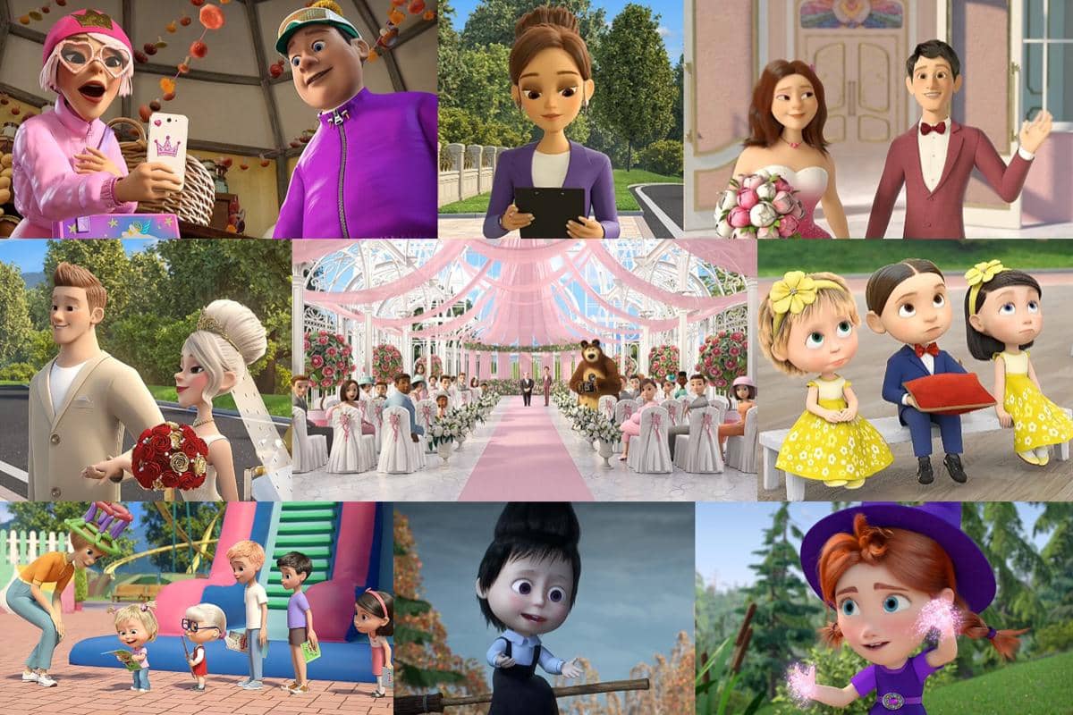karakter manusia dalam animasi Masha and the Bear