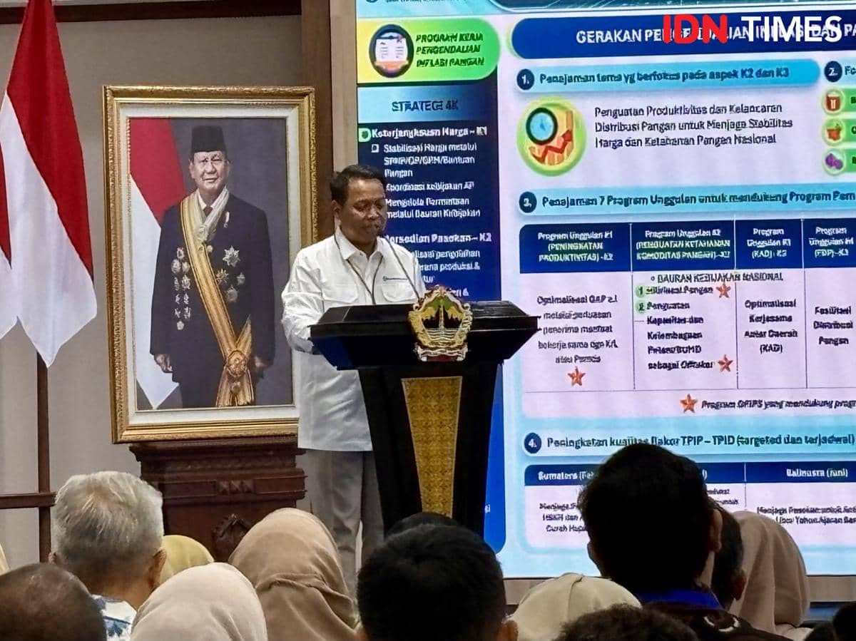 Kepala Perwakilan Bank Indonesia Provinsi Jawa Tengah, Mohamad Noor Nugroho saat memberikan sambutan kegiatan Temu Bisnis Kerja Sama Antarda