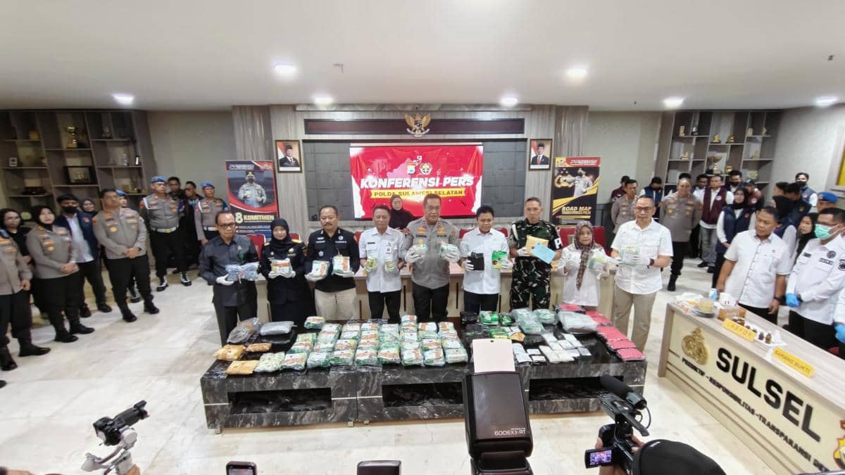 Polda Sulsel Ungkap 1.175 Kasus Narkoba dalam Enam Bulan, Sita 70,2 Kg Sabu