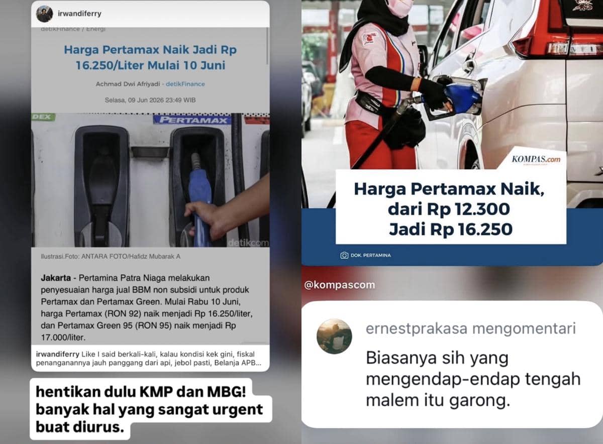 Para Artis Soroti Kenaikan Harga Pertamax, Ferry Irwandi sampai Ernest