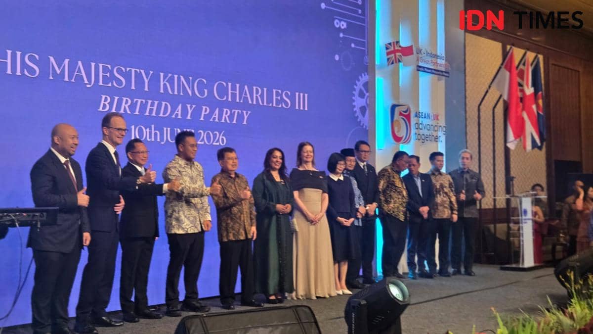 Didit Prabowo dan anggota kabinet merah putih hadiri acara HUT ke-78 Raja Charles III di Jakarta. (IDN Times/Uni Lubis).