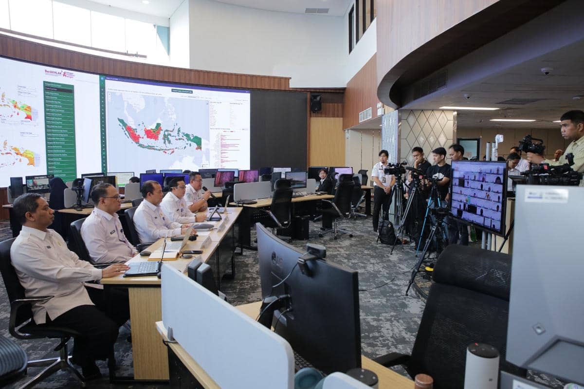Konferensi Pers Perkembangan Iklim dan Pemutakhiran Prediksi Musim Kemarau 2026 di Indonesia.