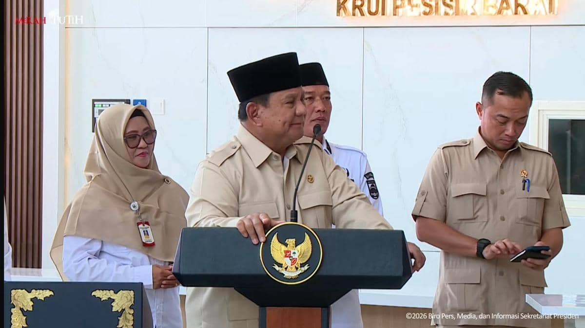 Presiden Prabowo Subianto meresmikan RSUD KH Muhammad Thohir di Krui, Kabupaten Pesisir Barat, Provinsi Lampung, pada Rabu (10/6/2026) (Yout