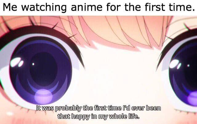 meme anime tentang momen pertama kali