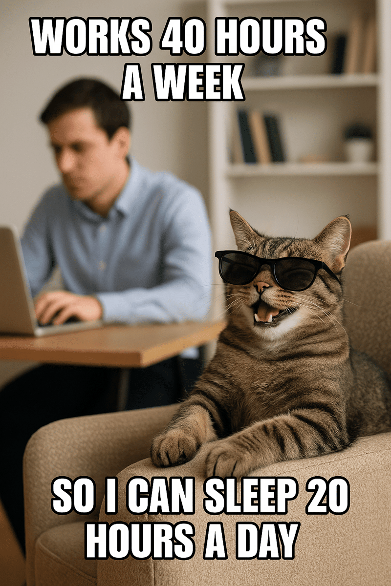 meme kucing tentang kerja