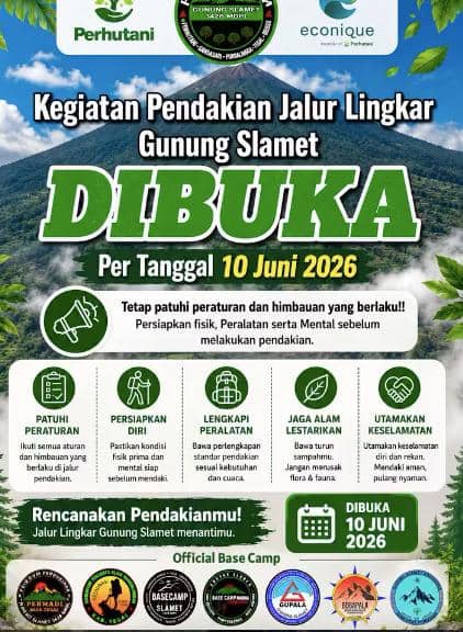 informasi jalur pendakian kembali dibuka