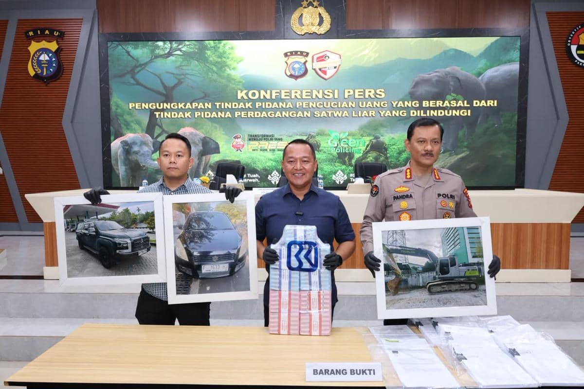 Polda Riau Ungkap TPPU Perdagangan Gading Gajah Rp1,8 Miliar