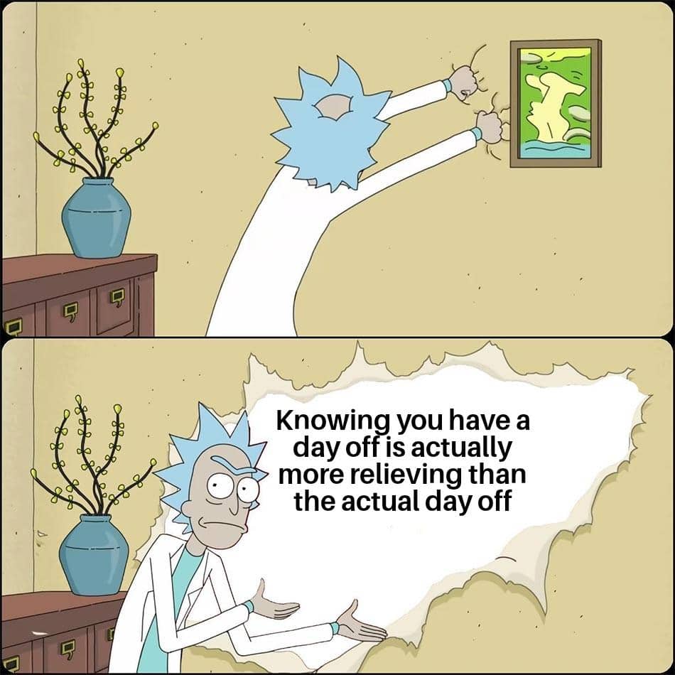 meme kartun tentang hari libur