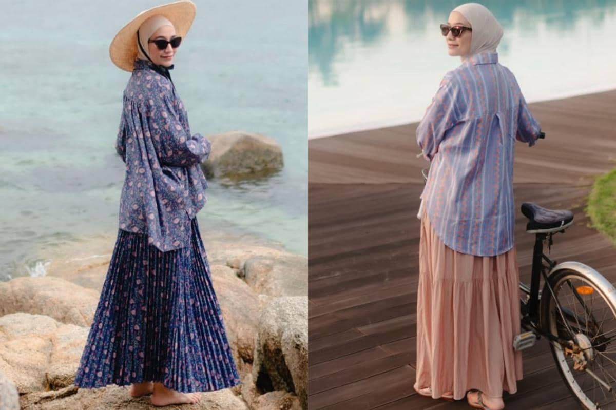 7 Inspirasi Outfit ke Pantai ala Mega Iskanti, Fresh dan Anggun!