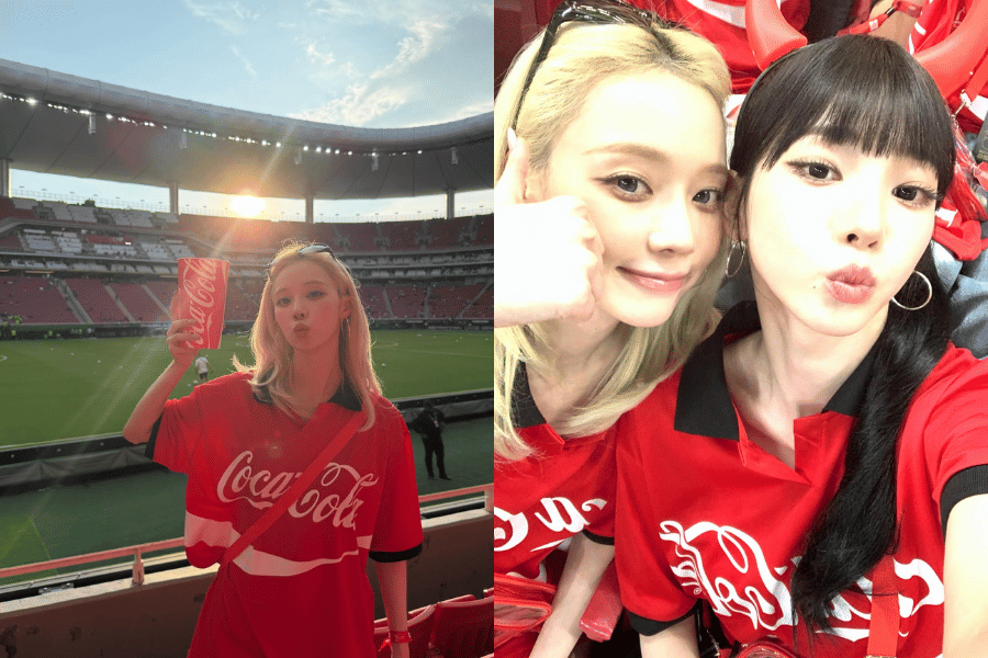 7 Gaya Winter dan Karina aespa Nonton Piala Dunia 2026, Dukung Korsel!