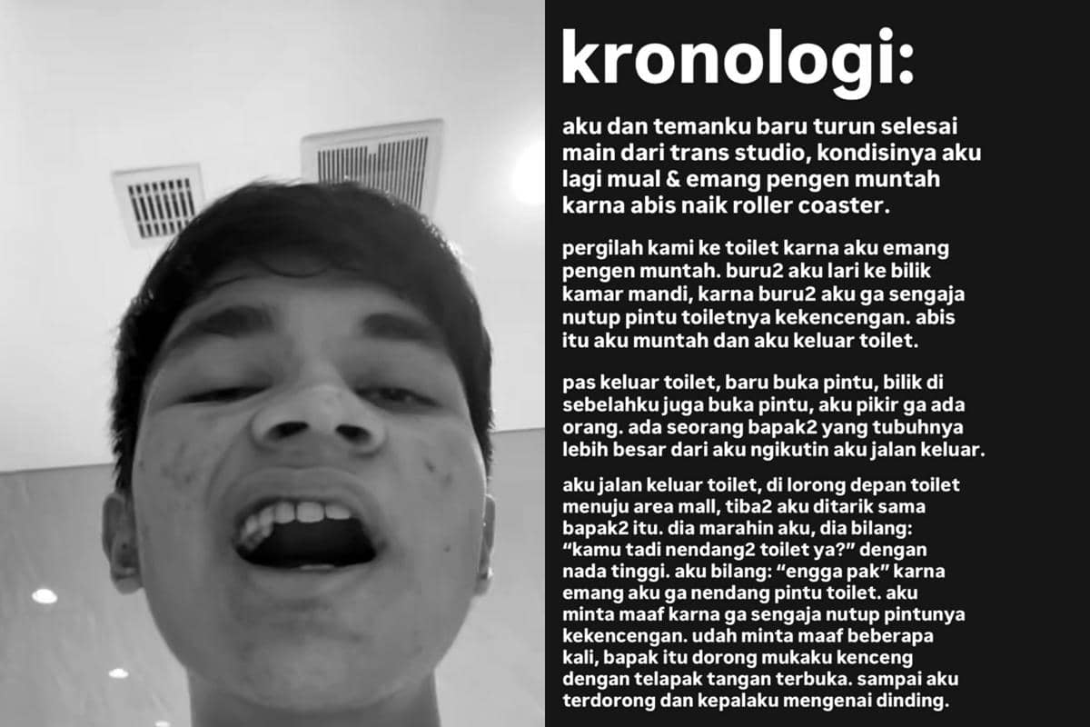 Kronologi Muzakki Ramdhan Alami Kekerasan di Toilet Umum