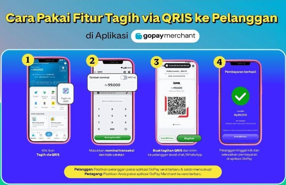 Fitur Tagih di aplikasi Gopay Merchant