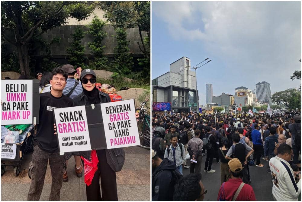 10 Potret Zaskia Adya Mecca Jadi Relawan di Aksi Demo Mahasiswa