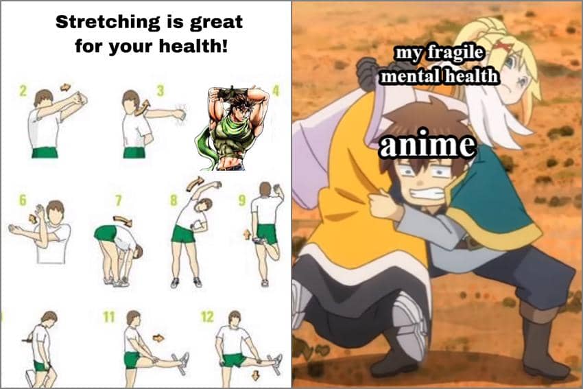 8 Meme Anime tentang Kesehatan, Jangan Lupa Peregangan