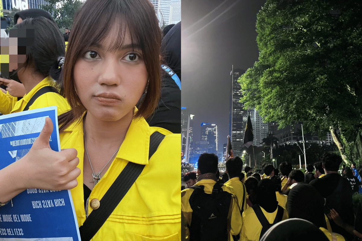 Potret Indira Eks JKT48 Ikut Turun Demo Mahasiswa UI di Bundaran HI