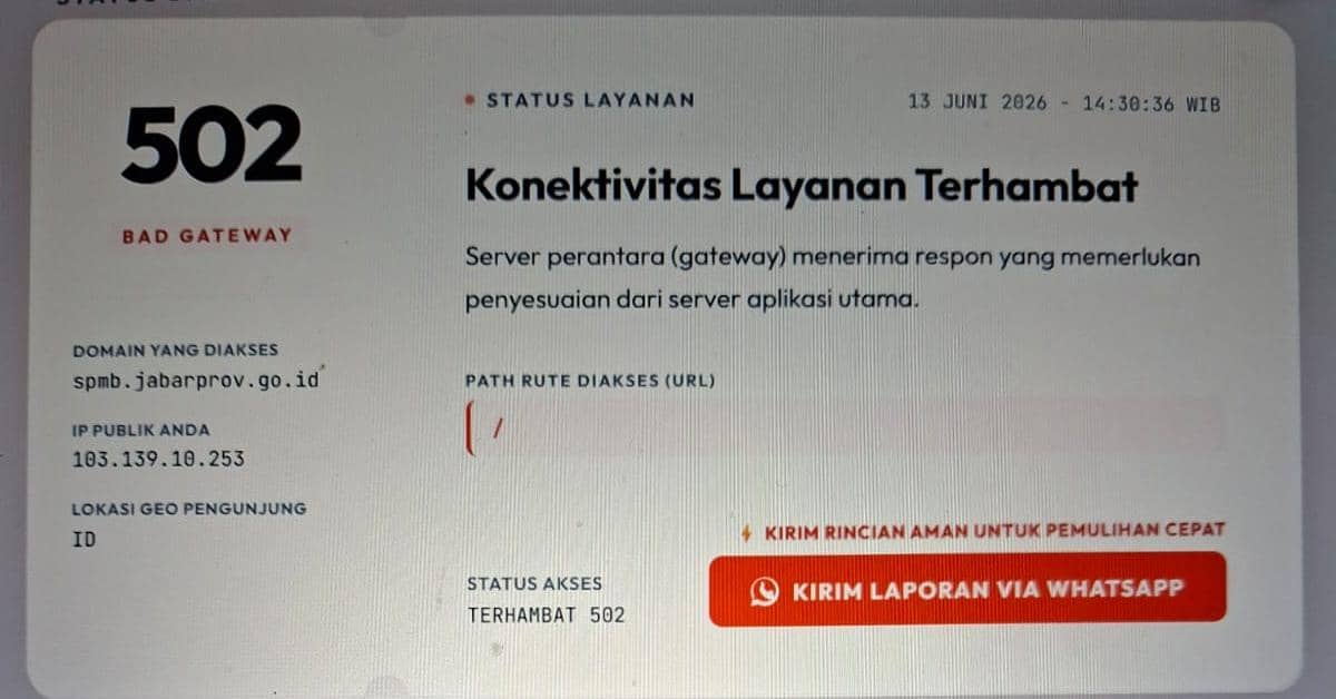 Website SPMB Jabar Error, Orangtua Kesulitan Akses Pemetaan Calon Murid