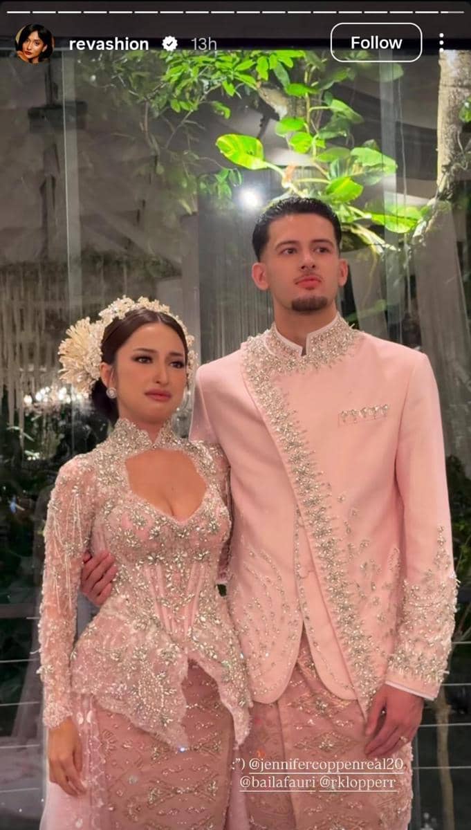 gaya Jennifer Coppen dan Kamari di Intimate Dinner setelah akad 