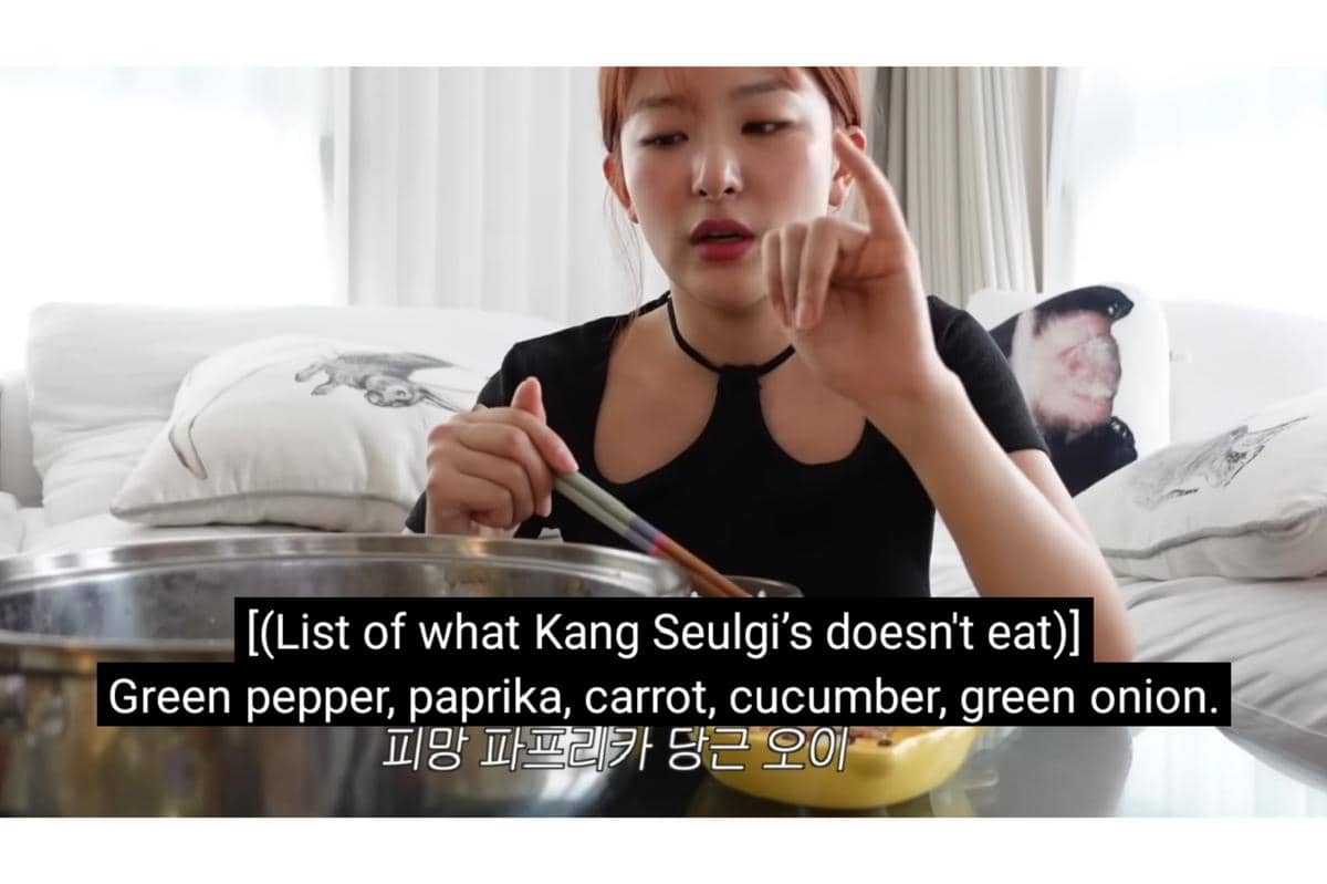 Seulgi Red Velvet menyebutkan list bahan makanan yang kurang ia sukai dalam vlog persiapan comeback "Cosmic"