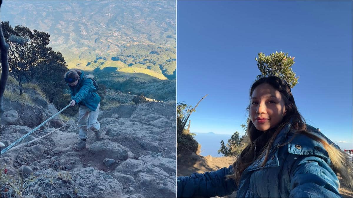 10 Potret Bella Graceva Mendaki Gunung Sumbing, Happy Lihat Sunrise!