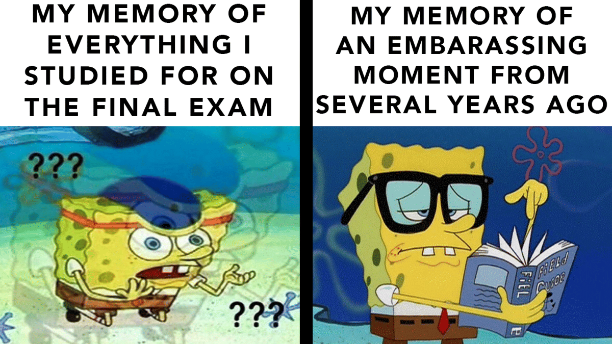meme SpongeBob tentang momen memalukan