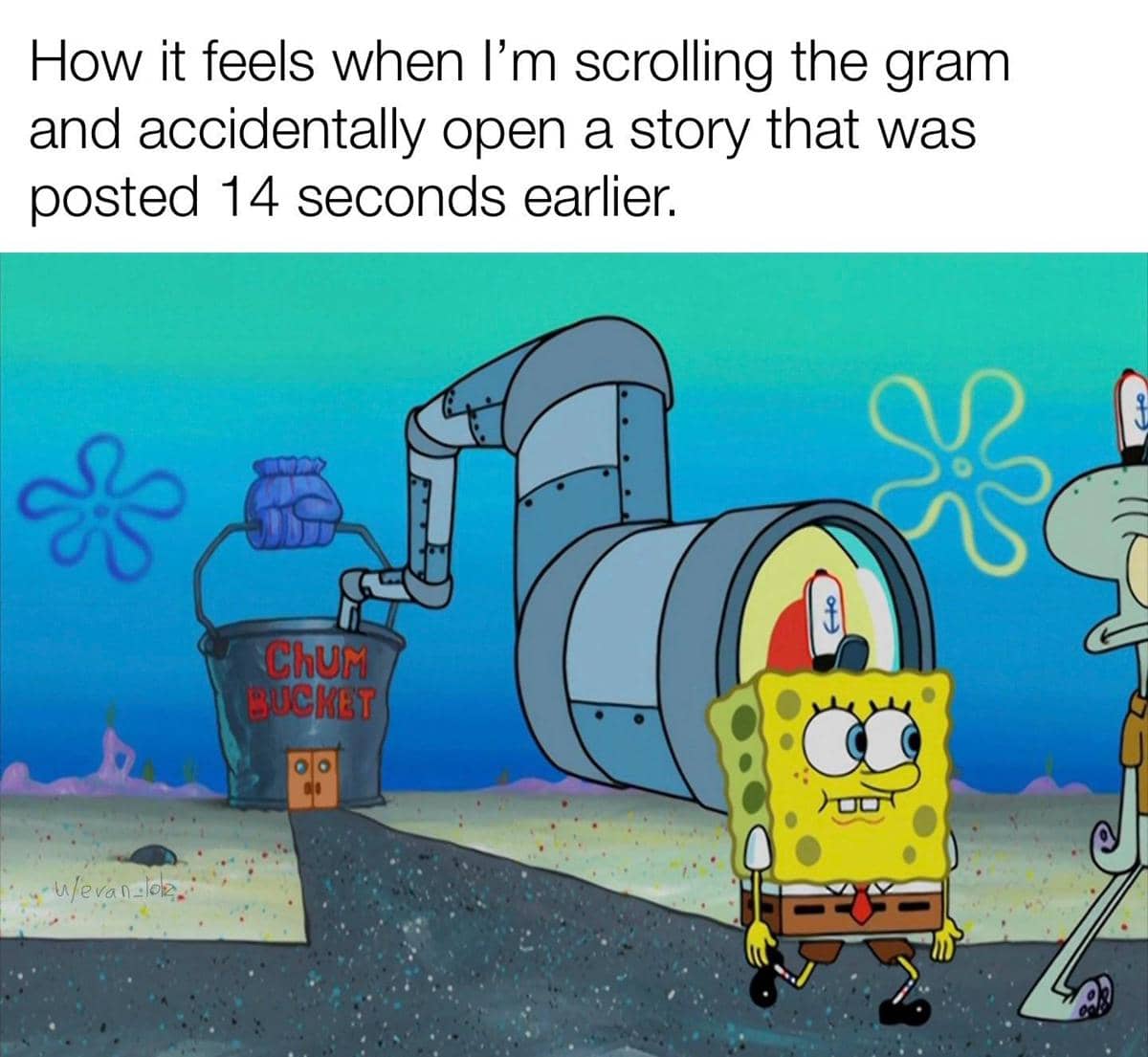 meme SpongeBob tentang momen memalukan