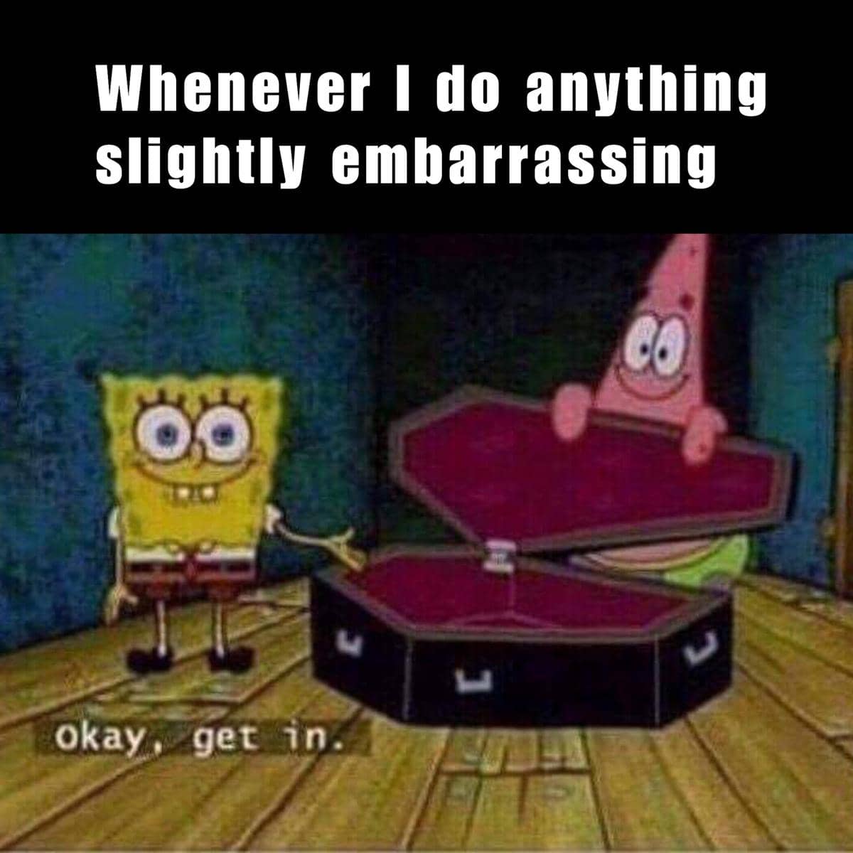 meme SpongeBob tentang momen memalukan