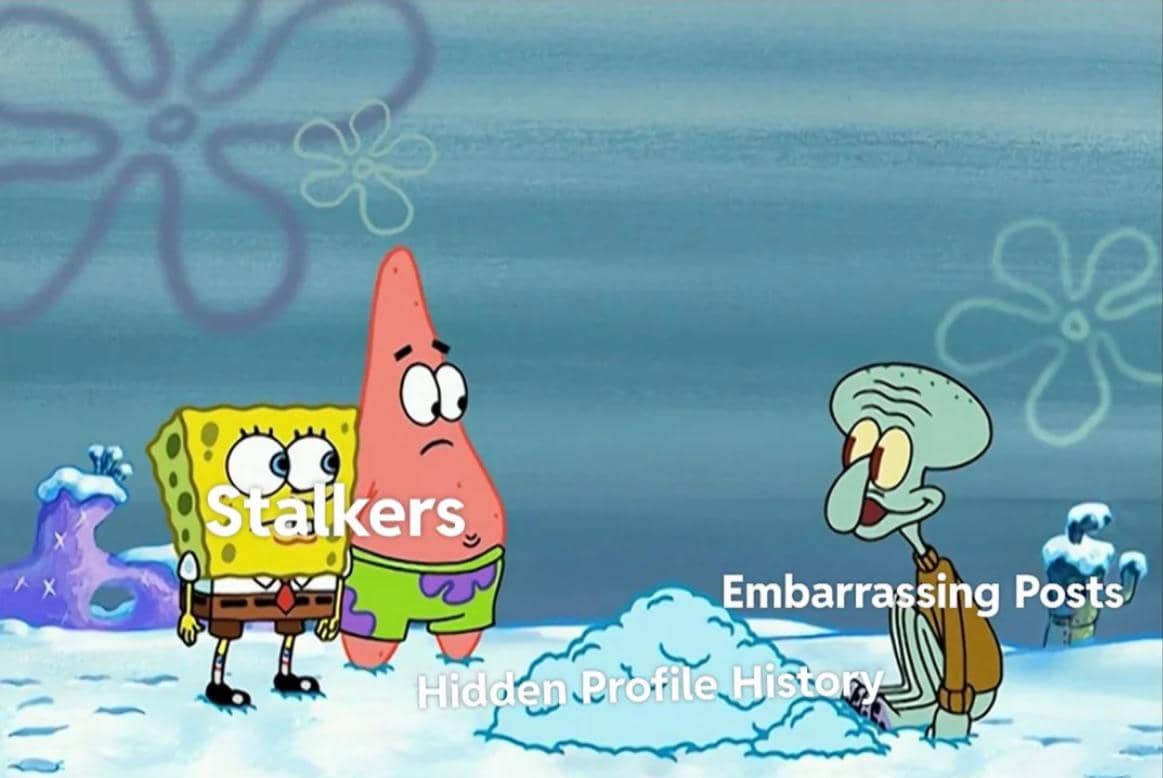 meme SpongeBob tentang momen memalukan