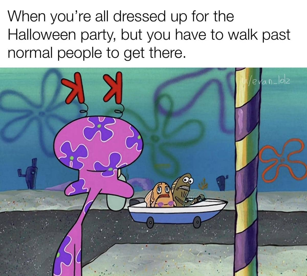 meme SpongeBob tentang momen memalukan