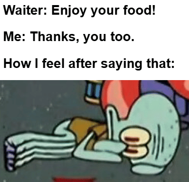 meme SpongeBob tentang momen memalukan